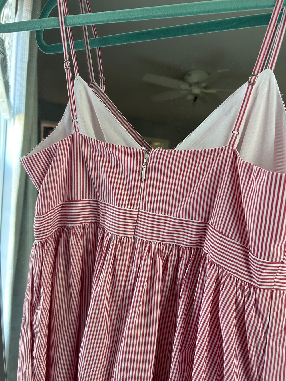 J. Crew Red and White Striped Sundress with Ruffle Hem - Picture 4 of 4